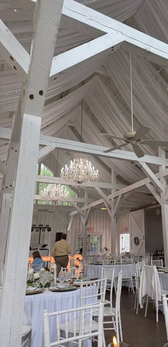 Flowing chiffon wedding drapes